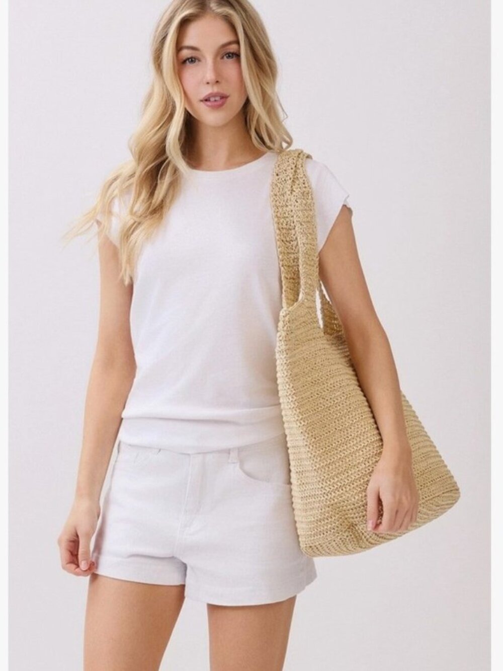 Beige Handmade Straw Tote Bag - Picture 8 of 9